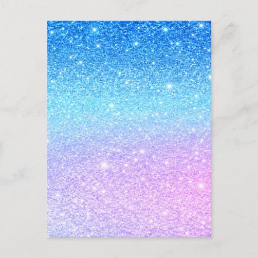 Chic Purple Ombre Blue Glitter Modern              Briefkaart (Voorkant)
