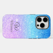 Chic Purple Ombre Blue Glitter Modern              Case-Mate iPhone Case (Achterkant (horizontaal))