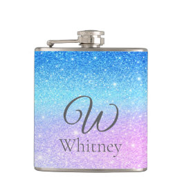 Chic Purple Ombre Blue Glitter Modern              Heupfles