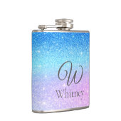 Chic Purple Ombre Blue Glitter Modern              Heupfles (Rechts)