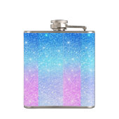 Chic Purple Ombre Blue Glitter Modern              Heupfles (Achterkant)