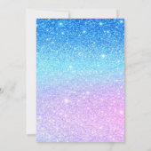 Chic Purple Ombre Blue Glitter Modern              Kaart (Achterkant)