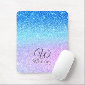 Chic Purple Ombre Blue Glitter Modern              Muismat (Met muis)