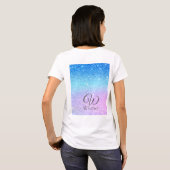 Chic Purple Ombre Blue Glitter Modern              T-shirt (Achterkant volledig)