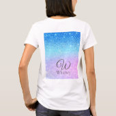Chic Purple Ombre Blue Glitter Modern              T-shirt (Achterkant)