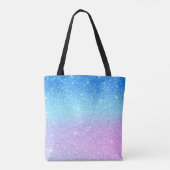 Chic Purple Ombre Blue Glitter Modern              Tote Bag (Achterkant)