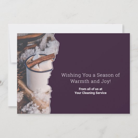 Chic Purple & White Christmas Spirit Business  Feestdagenkaart (Voorkant)