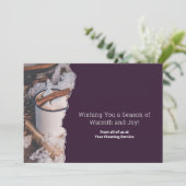 Chic Purple & White Christmas Spirit Business  Feestdagenkaart (Staand voorkant)