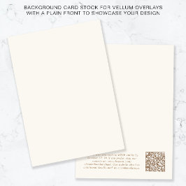 Chic QR Code Goud Cream Achtergrond Vellum Overlay Kaart