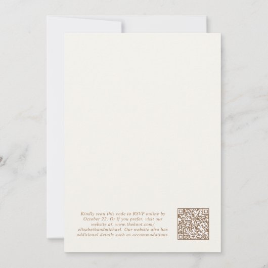 Chic QR Code Goud Cream Achtergrond Vellum Overlay Kaart (Achterkant)