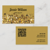 Chic QR code gouden licht glitter professional Visitekaartje (Voorkant / Achterkant)