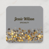 Chic QR Code licht glitter bling professional Vierkante Visitekaartje (Voorkant)