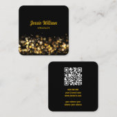 Chic QR Code licht glitter bling professional Vierkante Visitekaartje (Voorkant / Achterkant)
