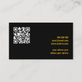 Chic QR Code licht glitter professioneel zwart Visitekaartje (Achterkant)