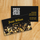 Chic QR Code licht glitter professioneel zwart Visitekaartje