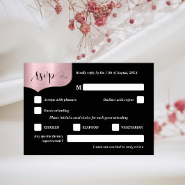 Chic QR Code Metallic Roos Gold Wedding RSVP Kaart
