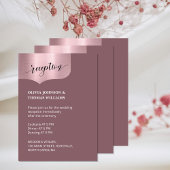 Chic QR Code Metallic Roos Goud Receptie Trouwen Informatiekaartje