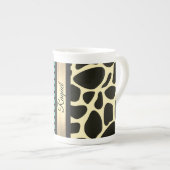 Chic Quartrefoil Giraffe Print Porselein Kop (Voorkant rechts)