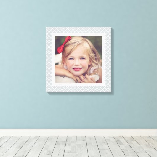 Chic Quatrefoil Aangepaste kleurenserie Foto Canvas Afdruk (Insitu (Houten vloer))