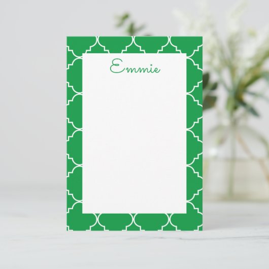 Chic Quatrefoil - Aangepaste Note-kaarten Bedankkaart (Staand voorkant)