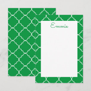 Chic Quatrefoil - Aangepaste Note-kaarten Bedankkaart