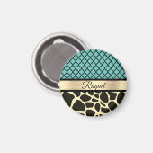 Chic Quatrefoil Giraffe Print Magneet (Voorkant / Achterkant)