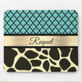 Chic Quatrefoil Giraffe Print Muismat (Voorkant)