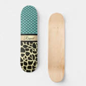 Chic Quatrefoil Giraffe Print Persoonlijk Skateboard (Voorkant)