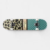 Chic Quatrefoil Giraffe Print Persoonlijk Skateboard (Horizontaal)
