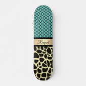 Chic Quatrefoil Giraffe Print Persoonlijk Skateboard (Voorkant)