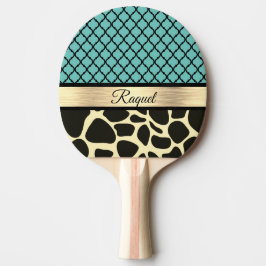 Chic Quatrefoil Giraffe Print Tafeltennisbatje