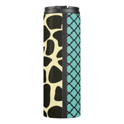 Chic Quatrefoil Giraffe Print Thermosbeker (Achterkant)