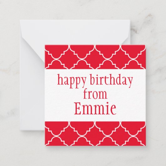 Chic Quatrefoil Kaarten voor speciale cadeaubehuiz Notitiekaartje (Voorkant)