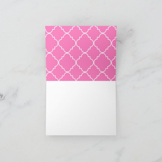 Chic Quatrefoil Monogram gevouwen Note Cards Bedankkaart (Binnen)