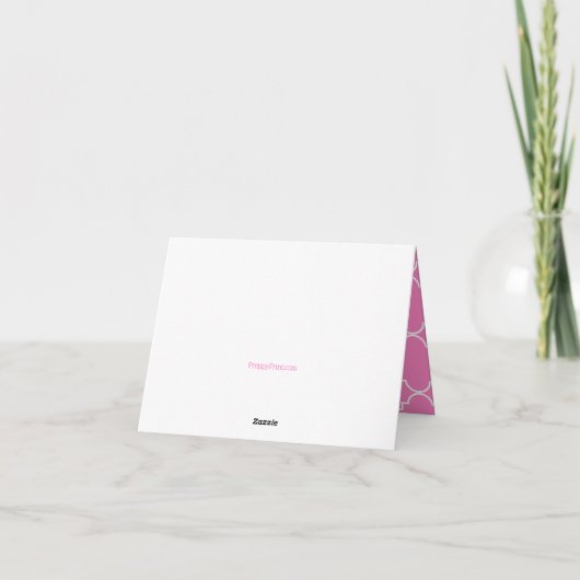 Chic Quatrefoil Monogram gevouwen Note Cards Bedankkaart (Achterkant)