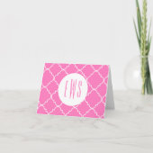 Chic Quatrefoil Monogram gevouwen Note Cards Bedankkaart (Voorkant)