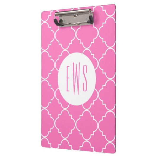 Chic Quatrefoil Monogram Klembord (Links)