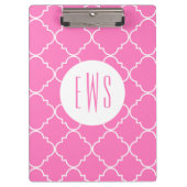 Chic Quatrefoil Monogram Klembord (Voorkant)