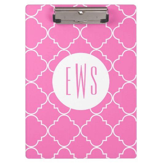 Chic Quatrefoil Monogram Klembord (Voorkant)