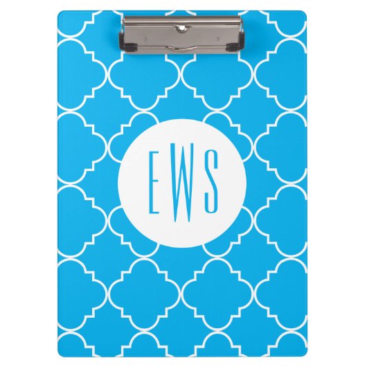 Chic Quatrefoil Monogram Klembord (Voorkant)