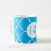 Chic Quatrefoil Monogram Mok (Voorkant links)