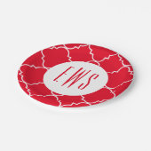Chic Quatrefoil Monogram Party Borden Papieren Bordje (Gekanteld)