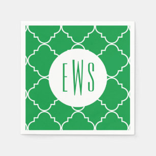 Chic Quatrefoil Monogram Party Napkins Servet