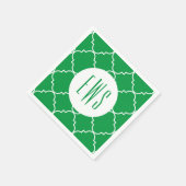 Chic Quatrefoil Monogram Party Napkins Servet (Hoek)