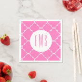 Chic Quatrefoil Monogram Party Napkins Servet (Insitu)