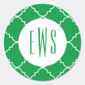 Chic Quatrefoil Monogram Stickers (Voorkant)