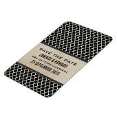 Chic Quatrefoil Save the Date Magnet, Grey Magneet (Linkerzijde)