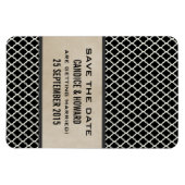 Chic Quatrefoil Save the Date Magnet, Grey Magneet (Horizontaal)