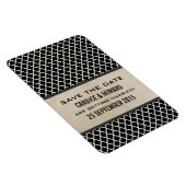 Chic Quatrefoil Save the Date Magnet, Grey Magneet (Rechterzijde)