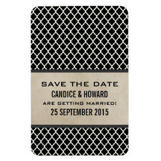 Chic Quatrefoil Save the Date Magnet, Grey Magneet